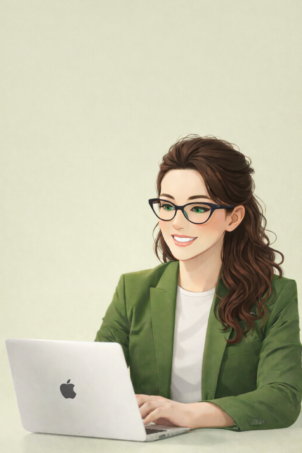 Woman working on a MacBook